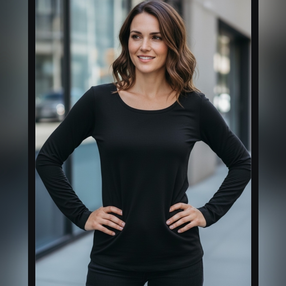 32 Degrees Women's Black Long Sleeve Tee